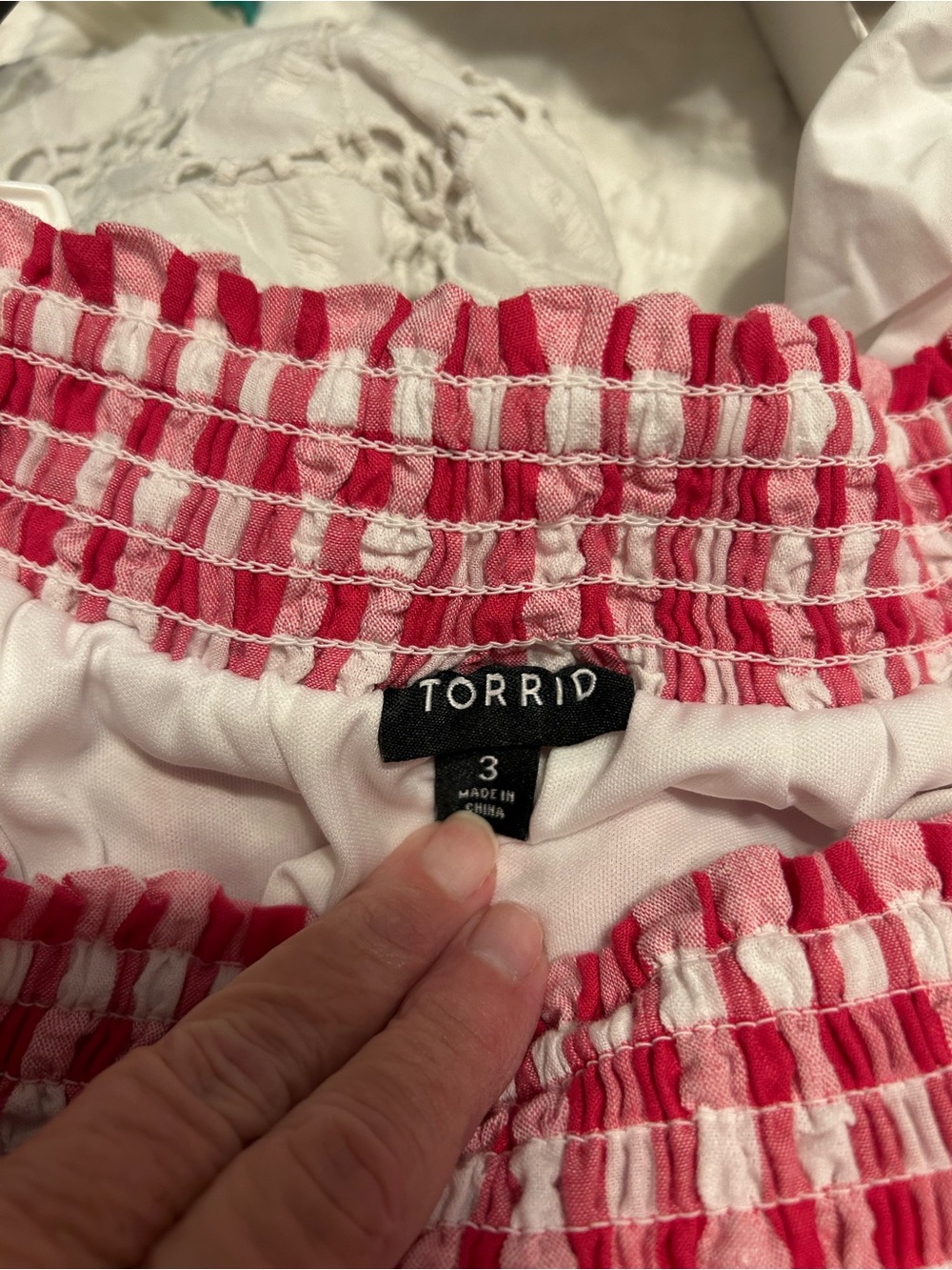 torrid Hot Pink and White Gingham A-Line Skirt - Picture 3 of 6